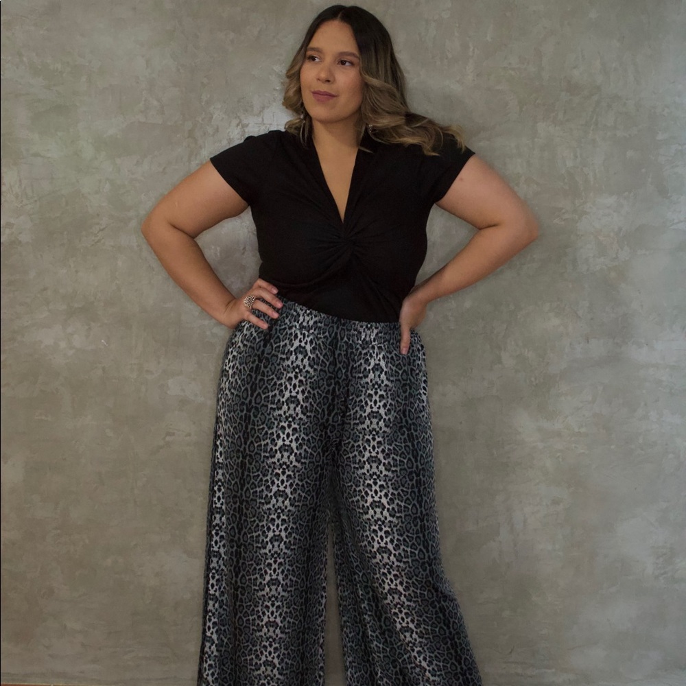 Leopard Animal Print Plus Size Palazzo Pants